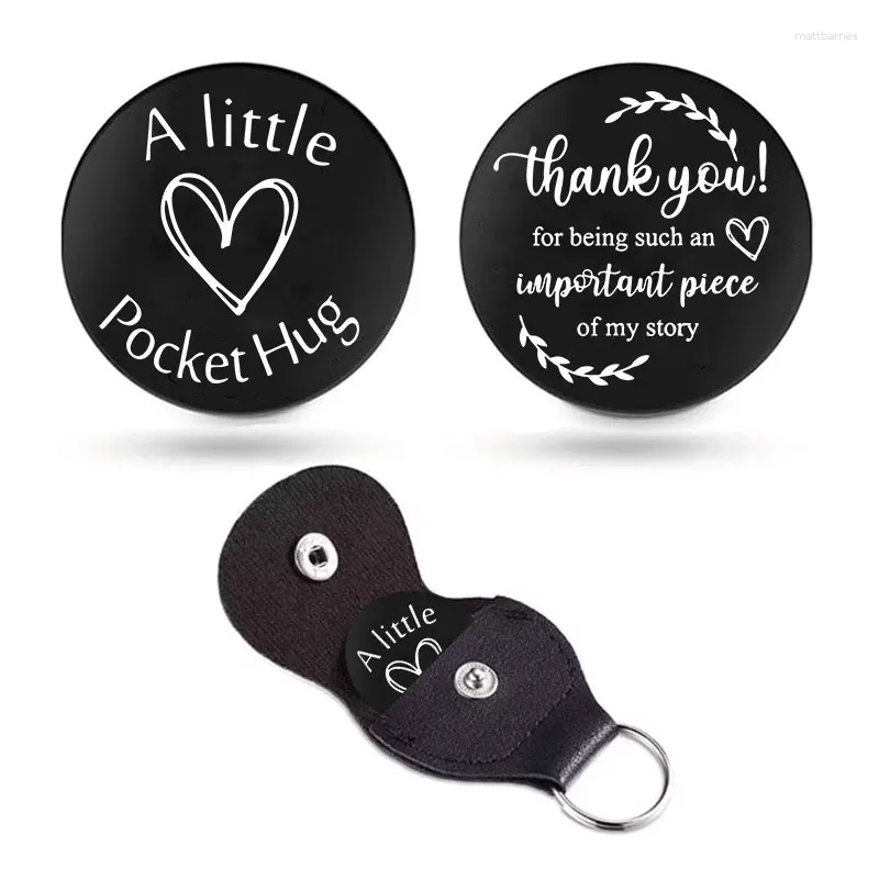 Keychains Littele Pocket Hug Token Long Distance Relationship Inspirerande dubbelsidiga myntgåvor till kvinnliga vänner