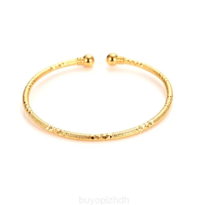 2022 Совершенно новый банка открытия моды Dubai Bangle Jewelry Solid Fine Yellow Gold Bracelet GF для женщин Африки арабские предметы выберите A6807997