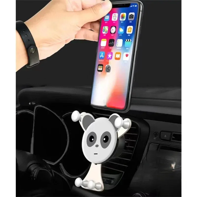 2024 Gravity Car Mobiltelefon Holder Air Vent Clip Mount för Cell Stand Smartphone GPS Support för iPhone 13 12 Xiaomi Samsung- För Mobile Air Vent Mount