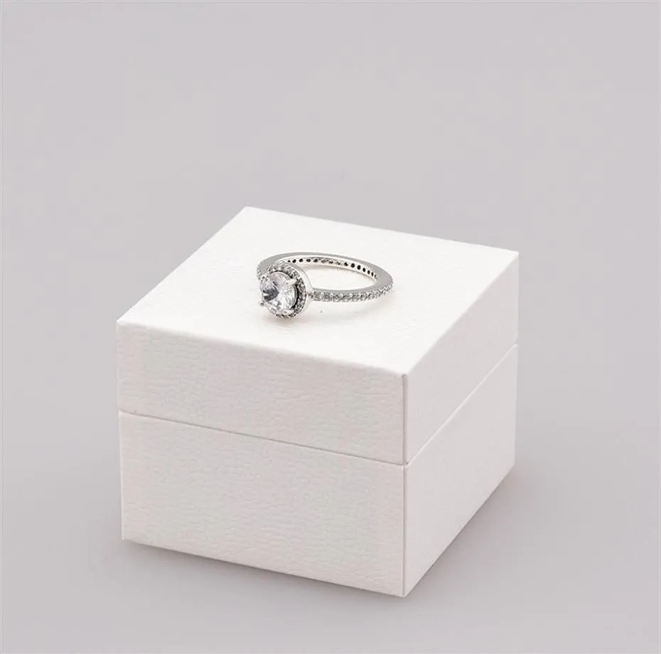 Ny Real 925 Sterling Silver Cz Diamond Ring med original Box Set Fit Style Wedding Ring Engagement Smycken för kvinnor GIR250x2080629