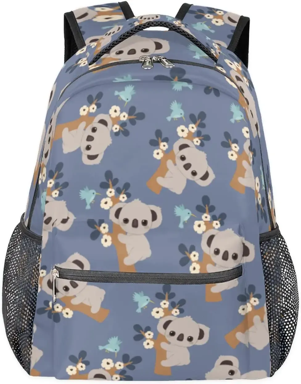 Väskor Söt koala skola ryggsäck för barn flickor pojkar, fågelblommor resor ryggsäck lättvikt skolväska student bokväska