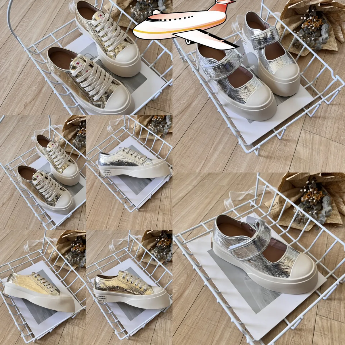 2024 Casual Shoes Designer Shoes Womens Platform Vintage Trainers Sneakers Gold Silver Lace Up Size 36-40 Classic Gai