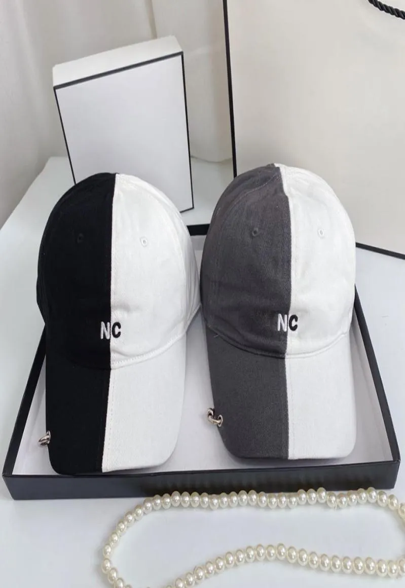 Designer Baseball Cap Dome Bucket Hat Black and White Color Combination Caps 2 cores Design de retalhos para homem Mulher Top Quality1109252