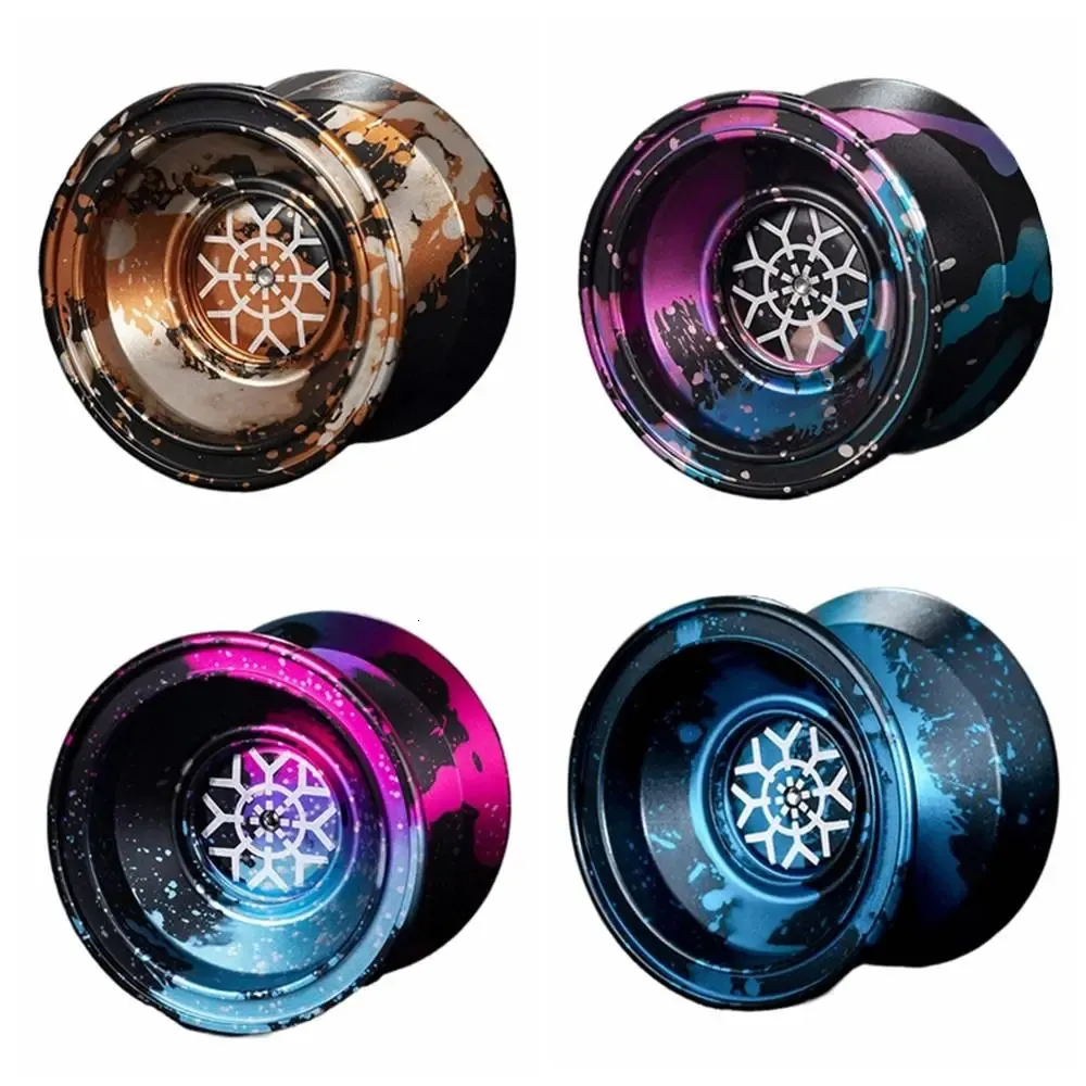 10 Ball Bearing Metal Yoyo Fashion Unresponsive Alloy Aluminum Yo Toys Spinning String Professional Yoyo Ball Kids Gift 240416