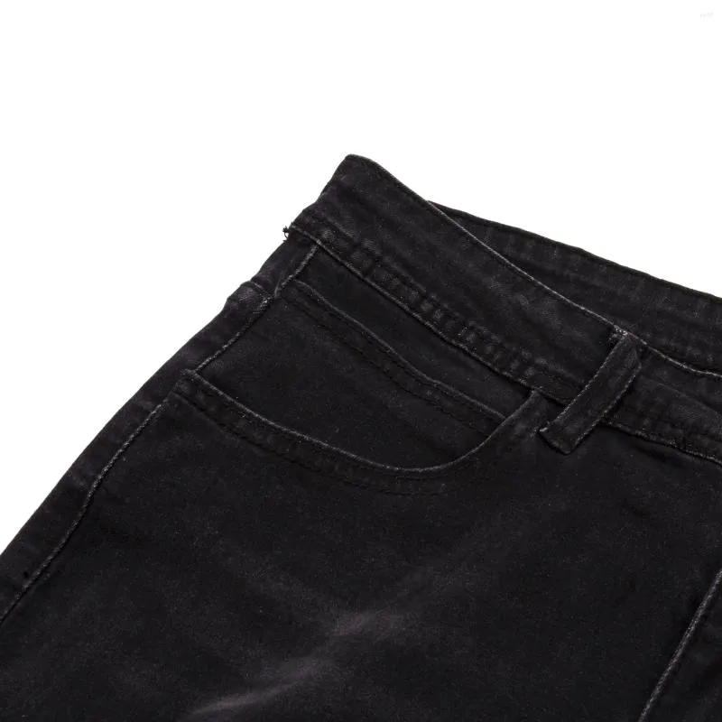 Jeans maschi maschi casual buca strappato in giro medio matita pantaloni hip hop jogging pantaloni fitness