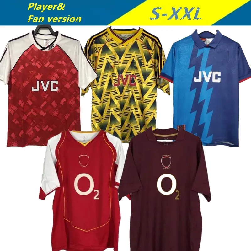 2002 2005 Henry Bergkamp Mens Retro Soccer Jerseys 94 97 V. Persie Vieira Merson Adams Home Away 3rd Football Shirt Short Long Manches Uniforms 2000 95 96 97 98