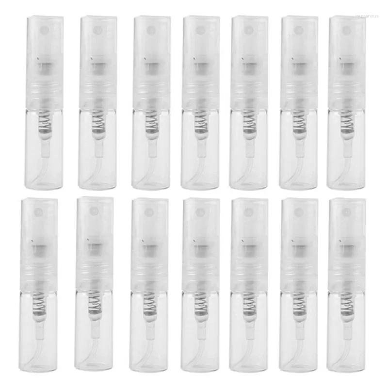 Opslagflessen Refilleerbare reis transparante plastic verstuiver lege mini -fles 2 ml 100 pcs vloeibare container 28Ed