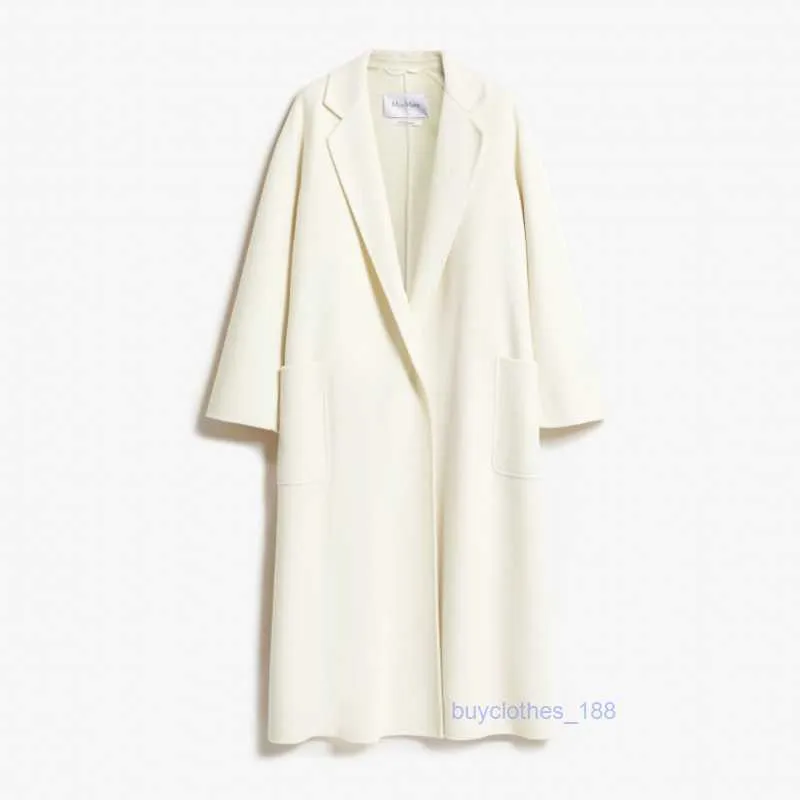 Casaco de casaco de luxo casere casaco casaco feminino lã de lã casaco maxmaras 2024 primavera/verão novo produto feminino ludmilla clássico casaco de cashmere