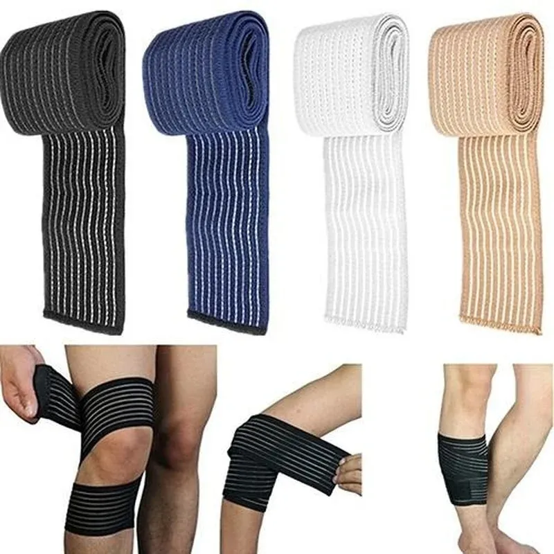 2024 Elastic Bandage Compression Knee Support Träning Band Knäskydd Band Ankel Leg Elbow Wrist Calf Support Sure, Here Are