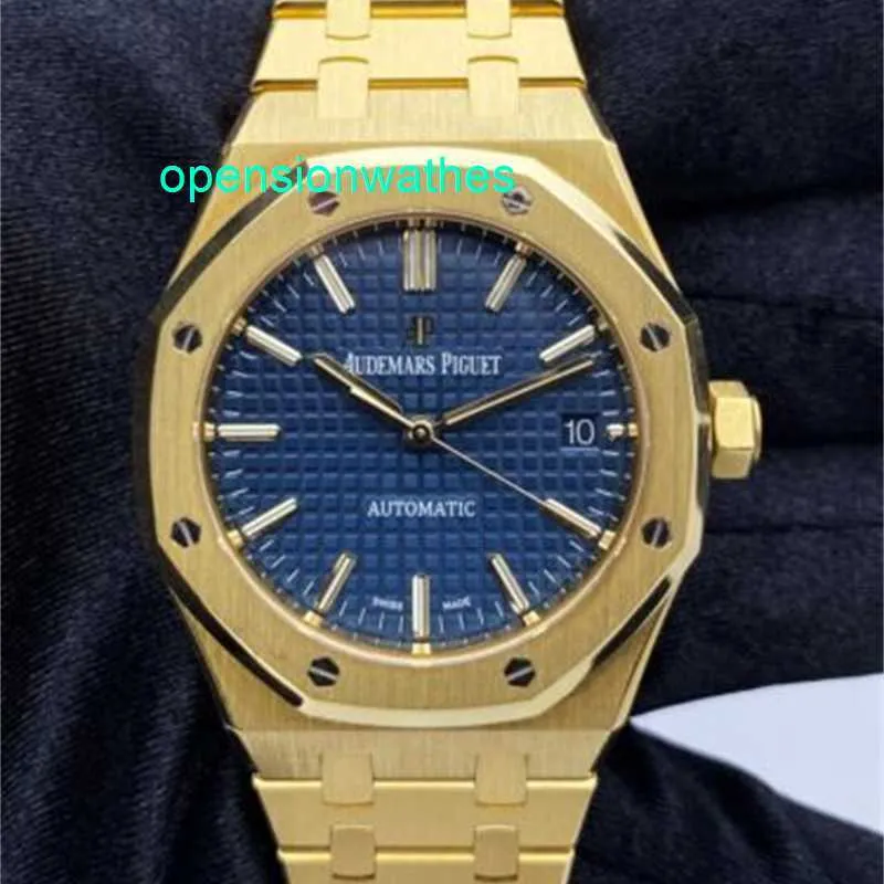 Audemar Pigue Luxury Watches Мужские автоматические часы Audemar Pigue Royal Oak 15450BA Blue Dial 18K Gold Paper Fnby