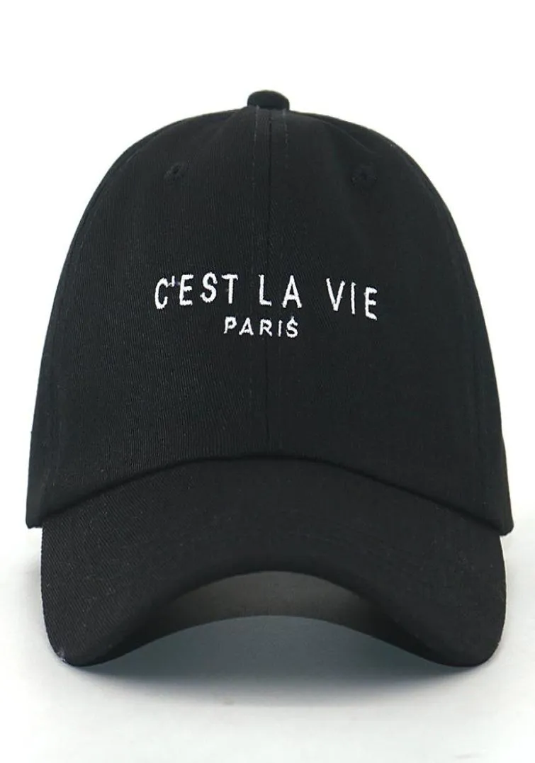 Lettere ricamo C'est Vie Paris Cap Hat 100% Cotton Pure Bck Fashion Caps Baseball Caps Women Hip Hop Dats Hats Men Sport Cap 2203091272530