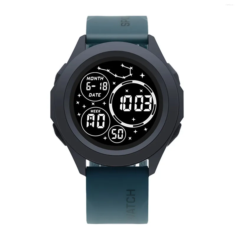 腕時計メンズスポーツデジタル時計ショックプルーフラウンドダイヤル50mの防水ライトアップ腕時計とスケジュール整理