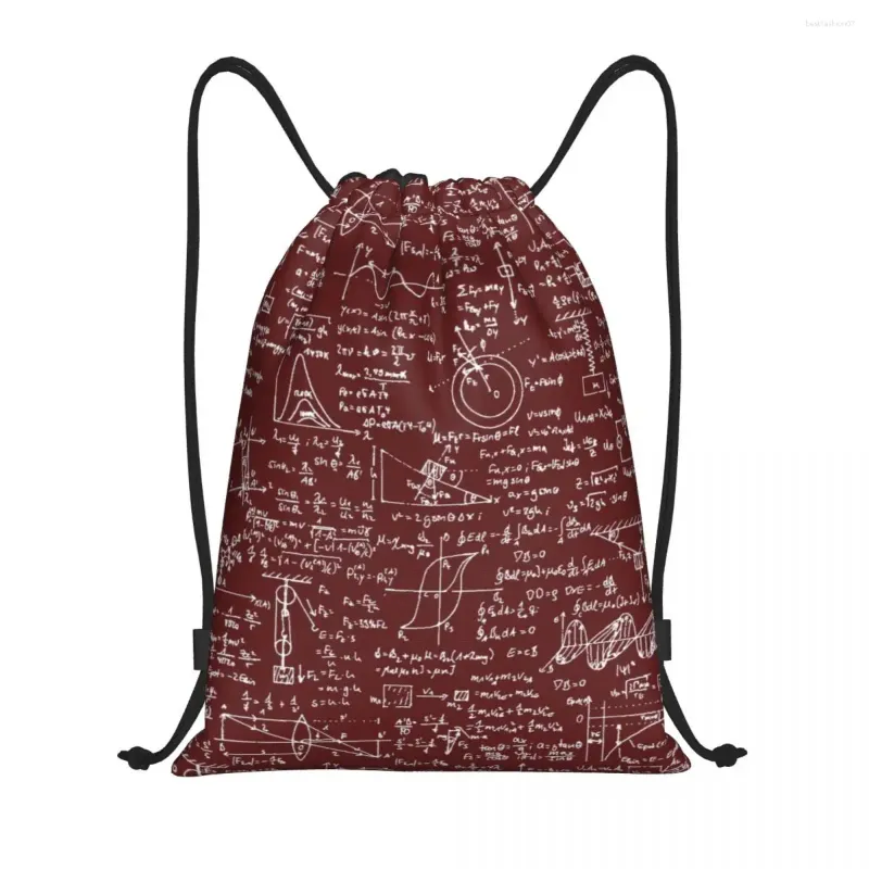 Boodschappentassen natuurkunde vergelijkingen burgundy drawstring backpack sport gym sackpack vouwbare wiskunde science leraar geometrische cadeaustraining tas
