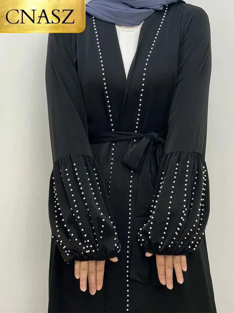 Ethnic Clothing New High Quality Nida Muslim Kimono Abaya Eid Womens Dress Dubai Clothing Solid Color Islamic Long Robe Middle East Fashion 2XL d240419