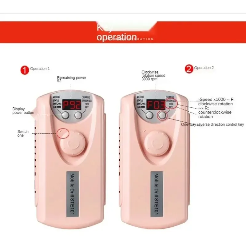 Nail Drill Machine Electric Portable Nail File Rechargeable Nail Sander for Gel Nails Polishing for Home Manicure Salon