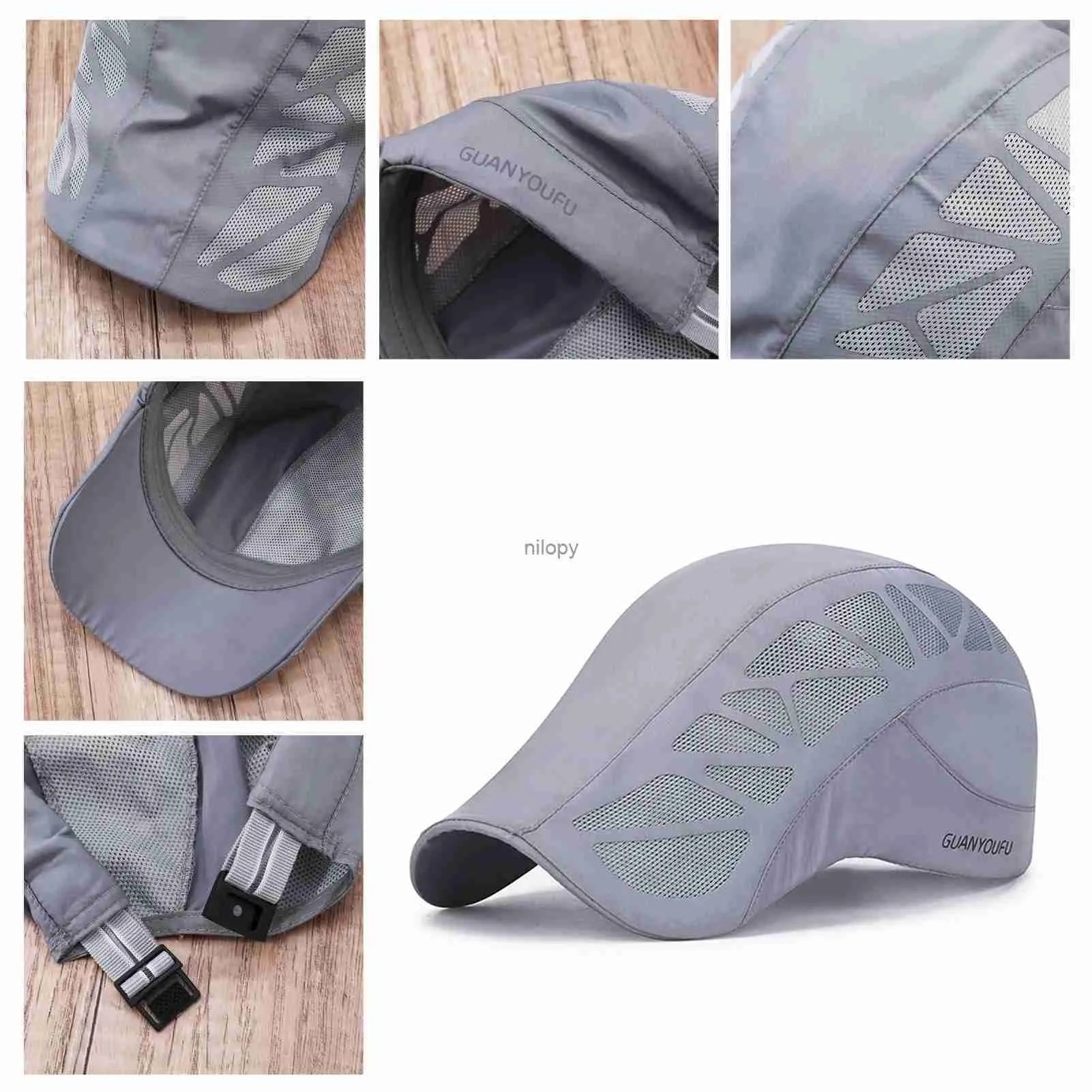 Ball Caps Мужчины сцепляют дыхание шляпы Beret Quick Dry Sun Hat для женщин. Детектив -детективная шапка Hotel Hats Hats Restaurant Work Cap