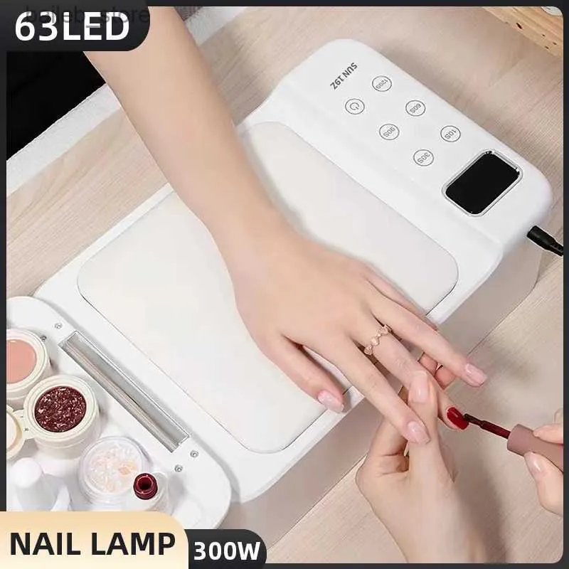 Nagelorter UV LED -nagellampa Gel Nageljus för UV Gel Nail Polish 63LED UV Dryer med 5 Timers Professional för Nail Art Home Salon Y240419umes