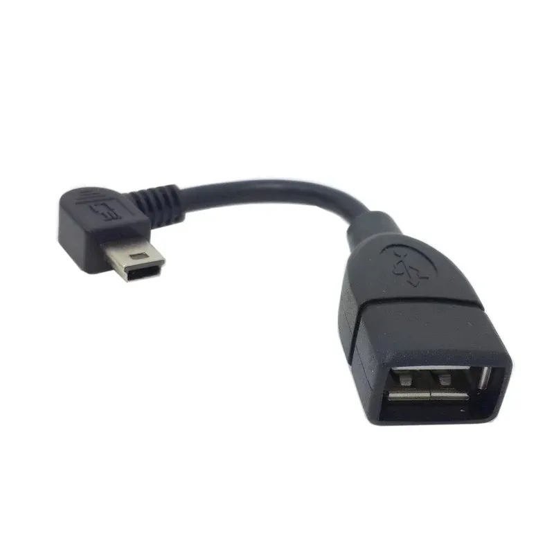 USB 20 A أنثى OTG إلى الزاوية اليسرى 90 درجة MINI B الذكور 10 سم لنقل البيانات وشحن الطاقة متوافق مع أجهزة Android