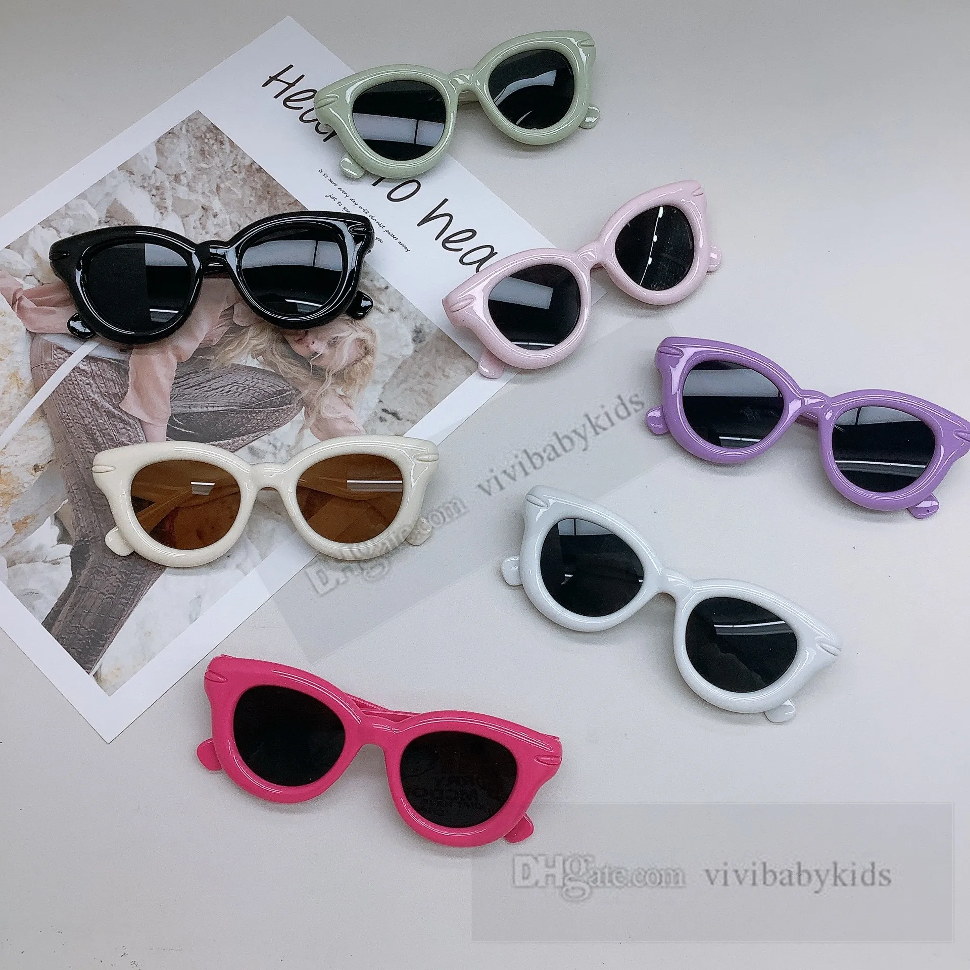 Детские солнцезащитные очки прекрасные девочки мальчики Candy Cort Eyes Sun Sunglass Ultraviolet-защищенные очки очки мода мода детские оттенки Z7788