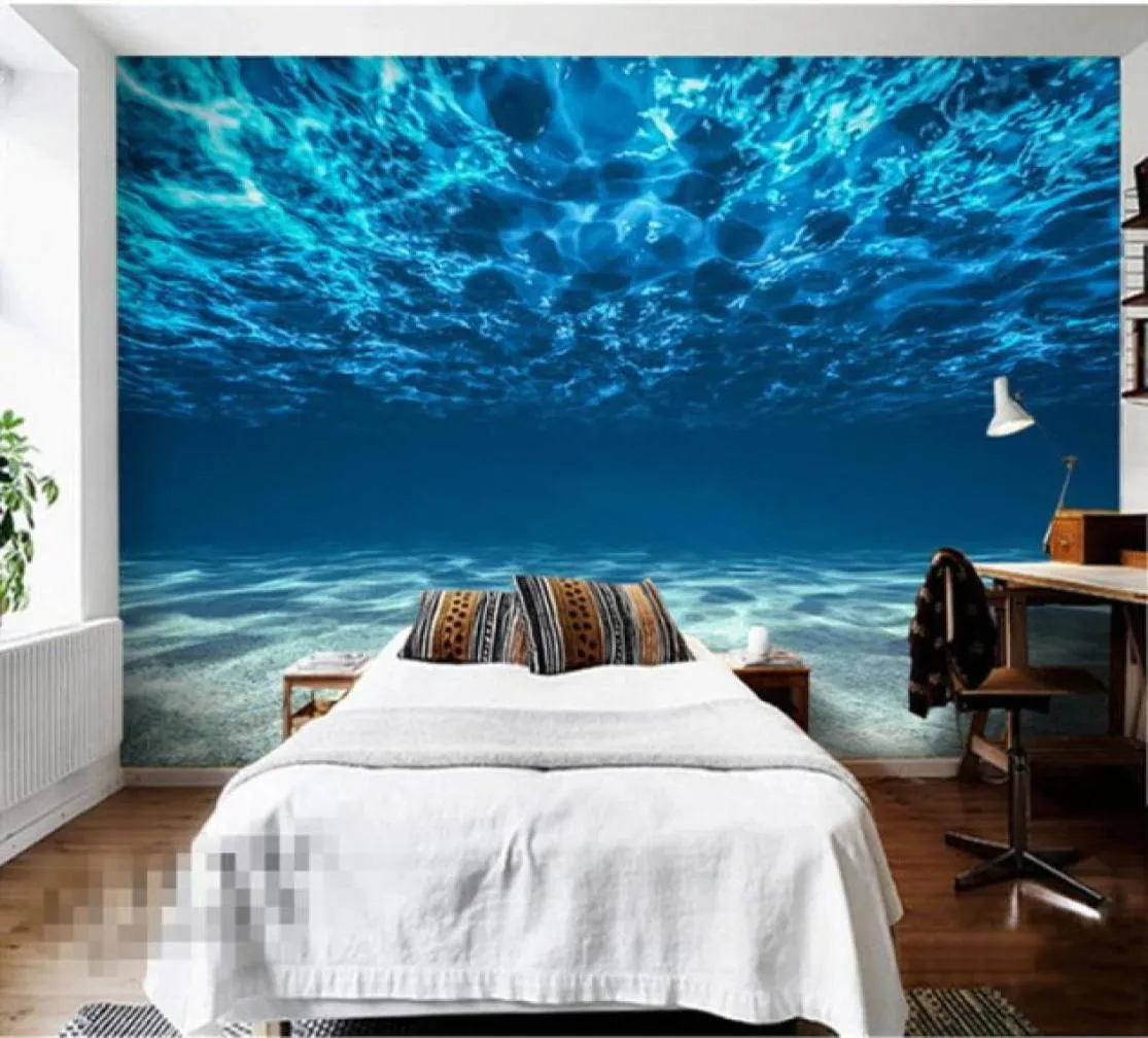 Urocze głębokie morskie tapeta niestandardowa sceneria oceaniczna tapeta duża ścienna mural malowanie ściany dla dzieci sypialnia sztuka dekoracje dom D9758616643