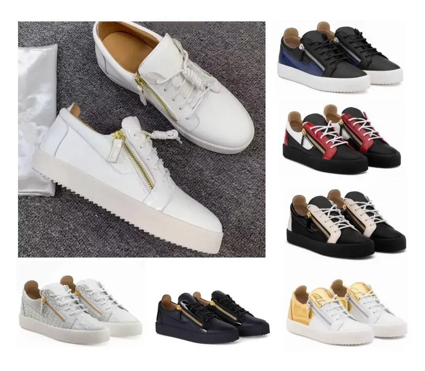 Letaly Luxe Casual Sapato Casual Zíper de alta qualidade Homens e mulheres Sapatos planos de cano baixo tênis de couro fosco Sapatos de casal de casal Eur 36-46 gz