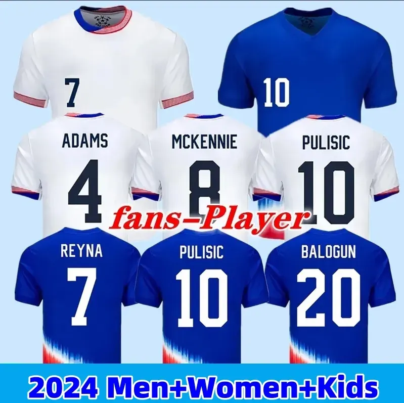 24 25 Pulisic McKennie Football Jersey Ertz Altidore Press Wood Morgan Lloyd 2024 2025 America Shirt calcistica UNITEDE CAMISETAS USA USMNT Player Men Kit