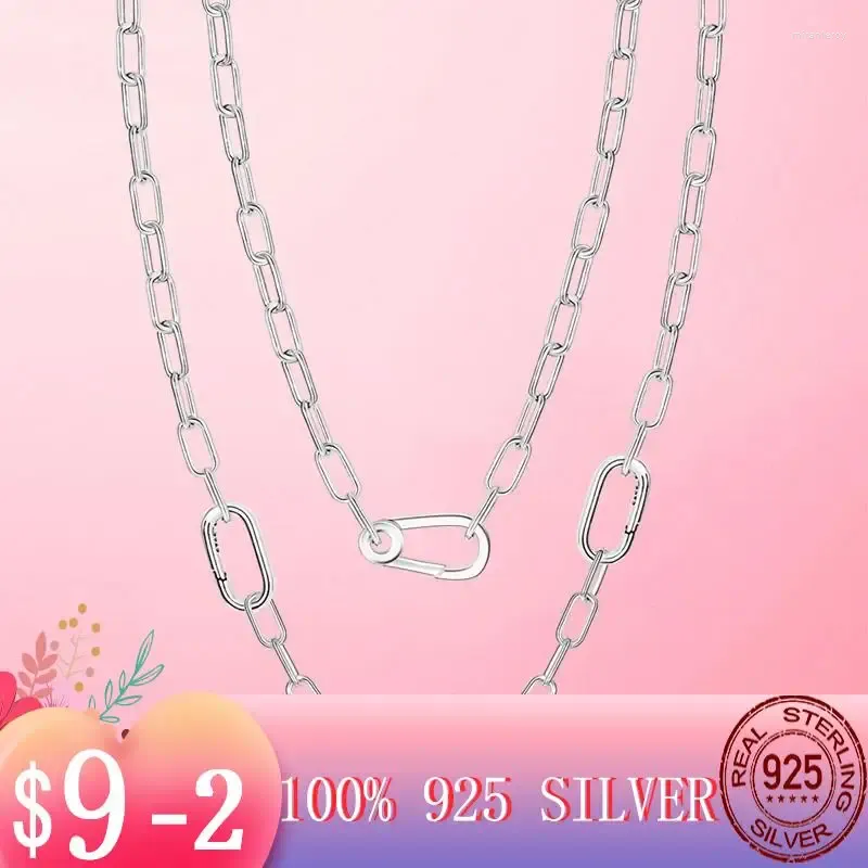 Kedjor 2024 Me Chain Necklace 925 Silver Link for Women Charms Fina smycken 45 cm 50 cm