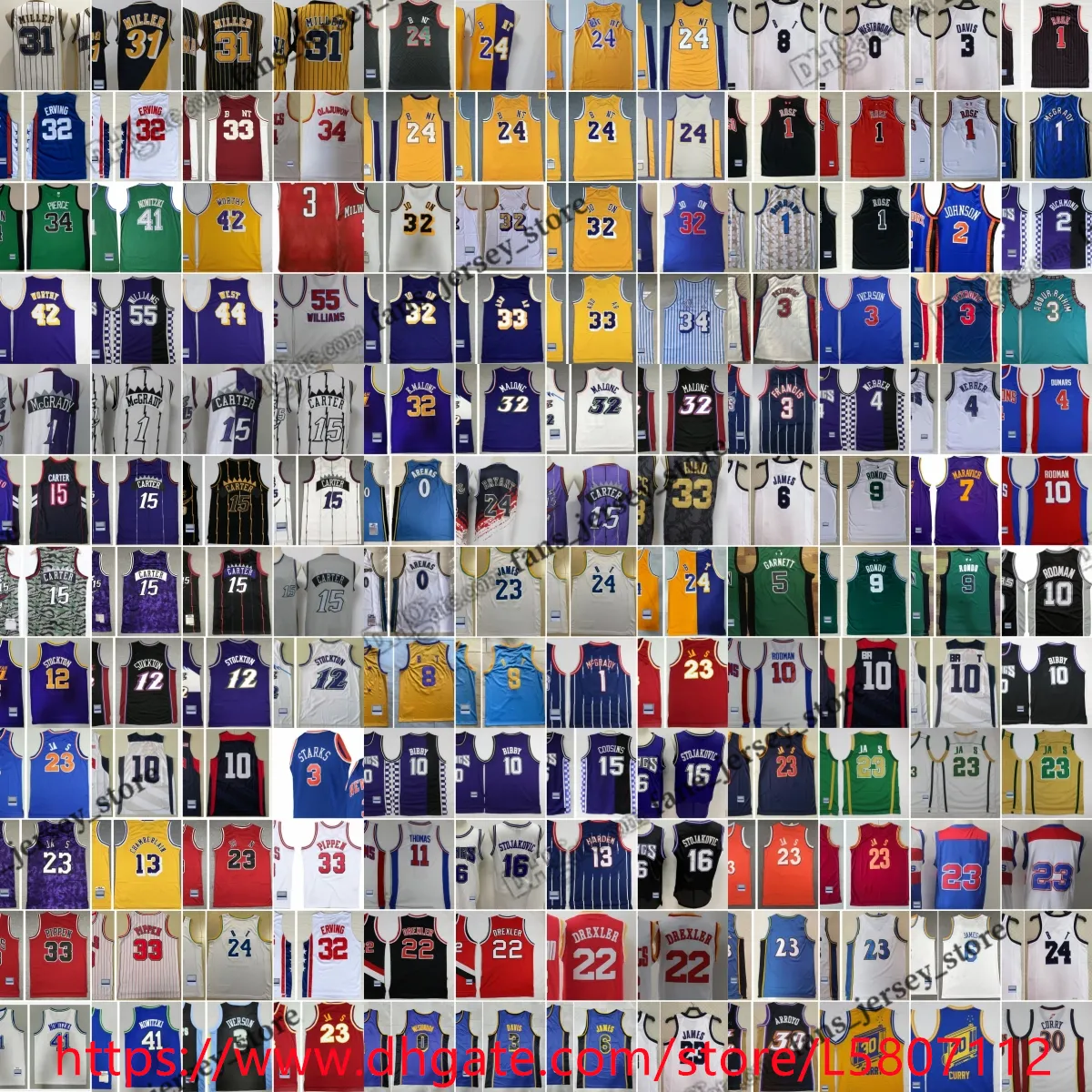 Retro Basketball Jerseys All Teams Kemp Michael Nowitzki 24Bryant Jennings Robertson Allen Curry Thompson Starks Anthony Frazier King Ewing Arenas Wade Anthony