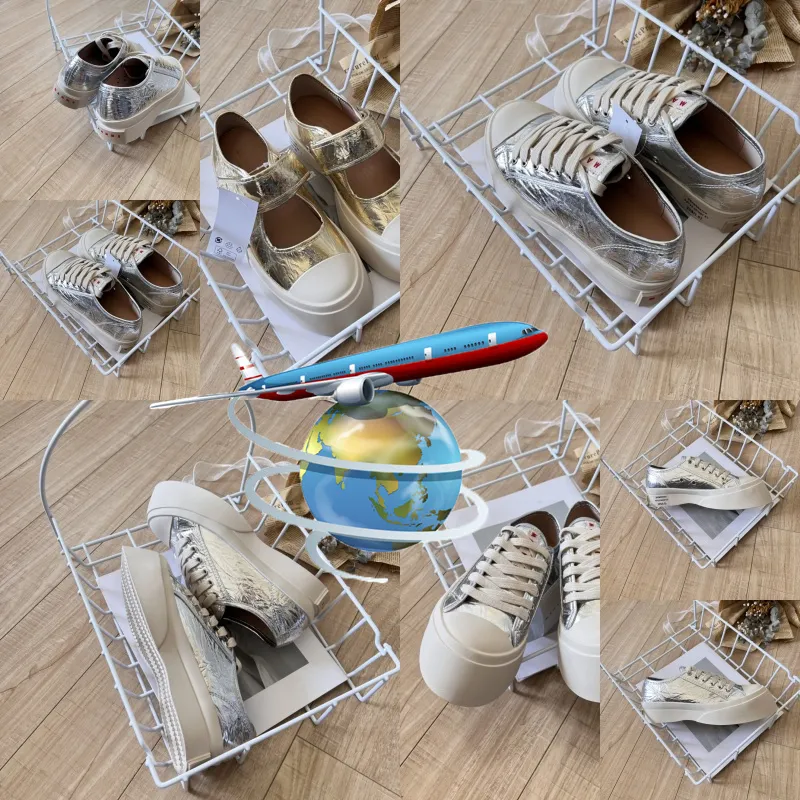 2024 Casual Shoes Designer Shoes Womens Platform Trainers Sneakers Gold Silver Lace Up Kardborrstorlek 36-40 Klassisk bekväm Gai Golden