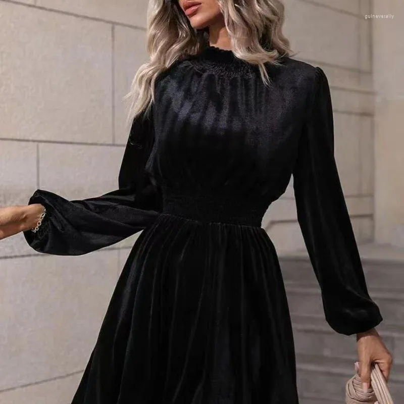 Short Black Velvet Mini Dress Casual Womens Velvet Dress With Long Sleeves, Solid Color, Metallic Temperament, Elegant Semi-High Neck, Knee-Length Fashion From Dhgate Basic Casual Dresses Price Short Black Velvet Mini Dress Casual Womens Velvet Dress With Long Sleeves, Solid Color, Metallic Temperament, Elegant Semi-High Neck, Knee-Length Fashion From Dhgate Basic Casual Dresses Price