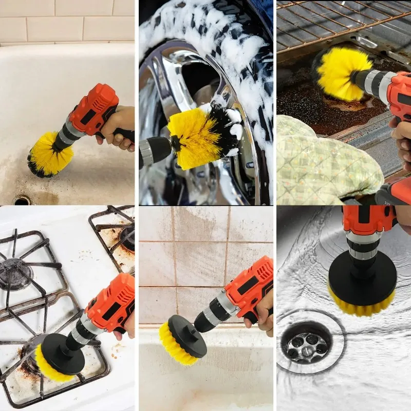 욕실 표면 그라우트 타일 욕조 샤워 부엌 자동 관리 청소 도구를위한 드릴 브러시다면 청소기 스크러빙 브러쉬