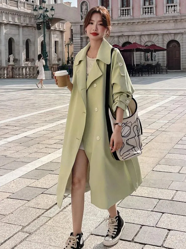 HYEON （へヨン）2way trench coat beige Women's Beige Two-Tone Belted Trench Coat | Vivian Seven