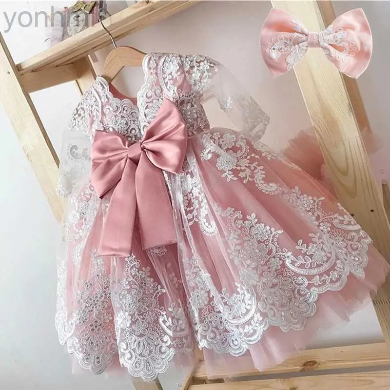 Mädchenkleider Kleinkind Baby Girls 1. Geburtstag Taufe Kleider gestickt elegante Prinzessin Partykleid Erste Kommunion Kinderkinder Spitzenkleid D240423