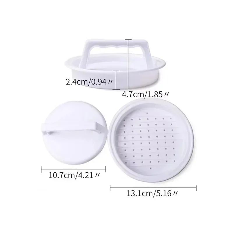 2024 Round Shape Hamburger Press Food-Grade Plastic Hamburger Meat Beef Grill Burger Press Patty Maker Mold Mould Kitchen Tool Sure,