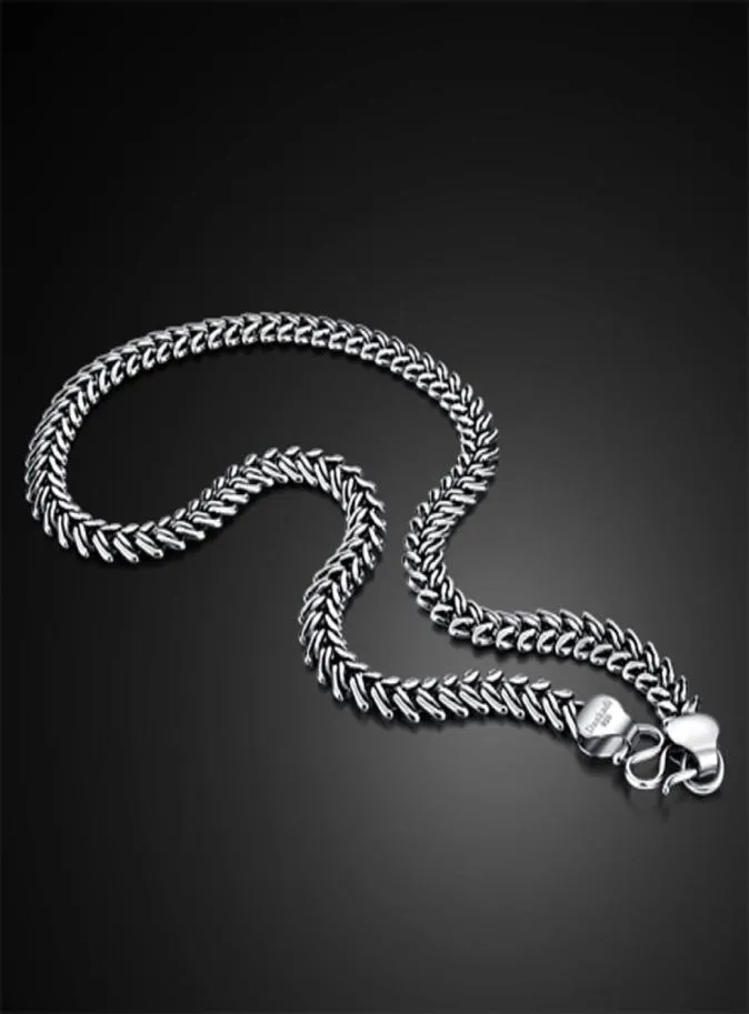 s Korea Vintage 100 925 Sterling Silver Men Pendant Necklace 10MM 18 26 inches Chain Fashion Punk Hip Hop Jewelry2694600