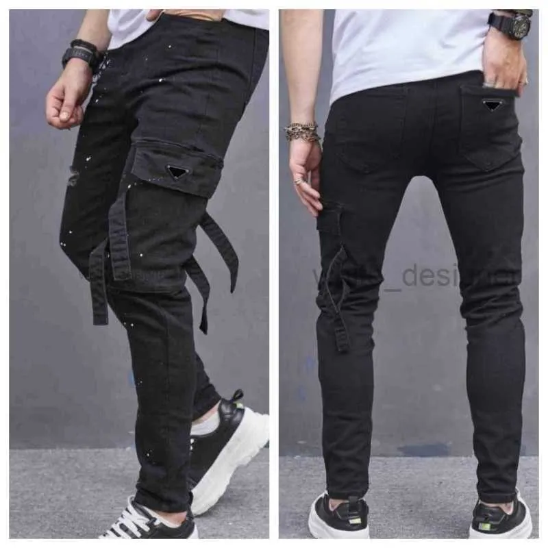 Jeans de designer jeans para homens calças de jeans de moda tendências femininas angustiadas motociclistas rasgados de motocicleta slim fit