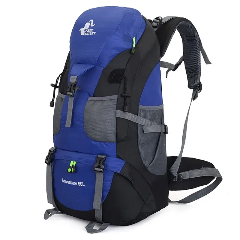 Çantalar 50L Su Geçirmez Yürüyüş Sırt Çantaları Kamp Açık Seyahat Çantaları Trekking Tırmanma Sırt Çantası Erkek/Kadın Dağ Sırp Çekme Bisiklet Çantası