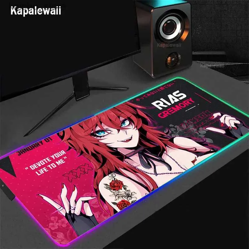 Mauspads Handgelenk ruhen RGB Large Maus -Pad Gamer Genshin Impact Ningguang Mousepad LED -Tastaturpolster Gaming Desk Matte Gummi -Pad -Tisch Teppich 100x50 cm Y240419