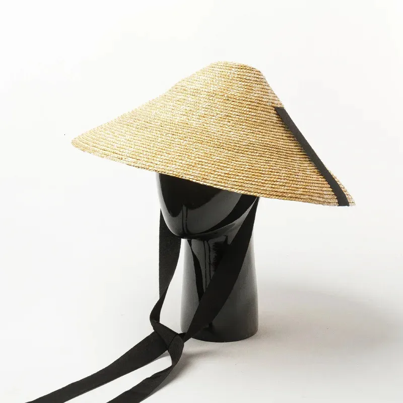 01901-HH7320 Handgeweven bamboe hoed modellering modemodel Show Cap Men Women Leisure Holiday Beach Hat 240412