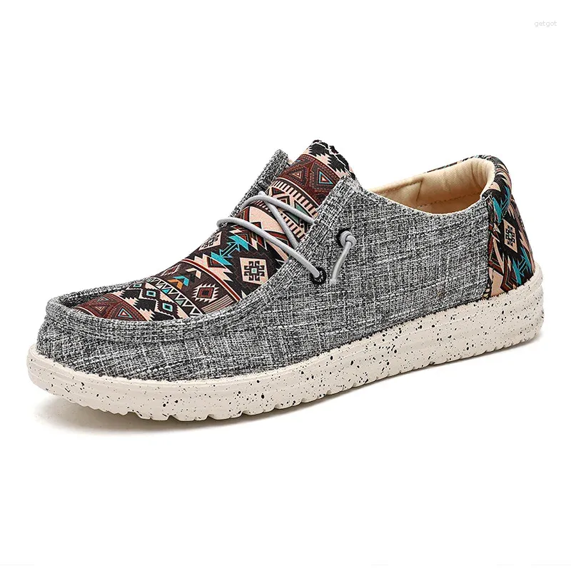 Casual Shoes Bohemian Style Men Women Canvas loafers lätt körning