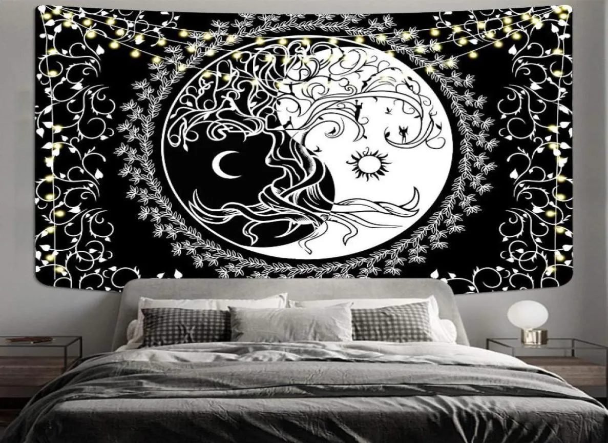 Tapestries Witchcraft Supplies Sun And Moon Wall Tapestry Home Room Decoration Mysterious Gobelin Hanging Small Carpet5819693