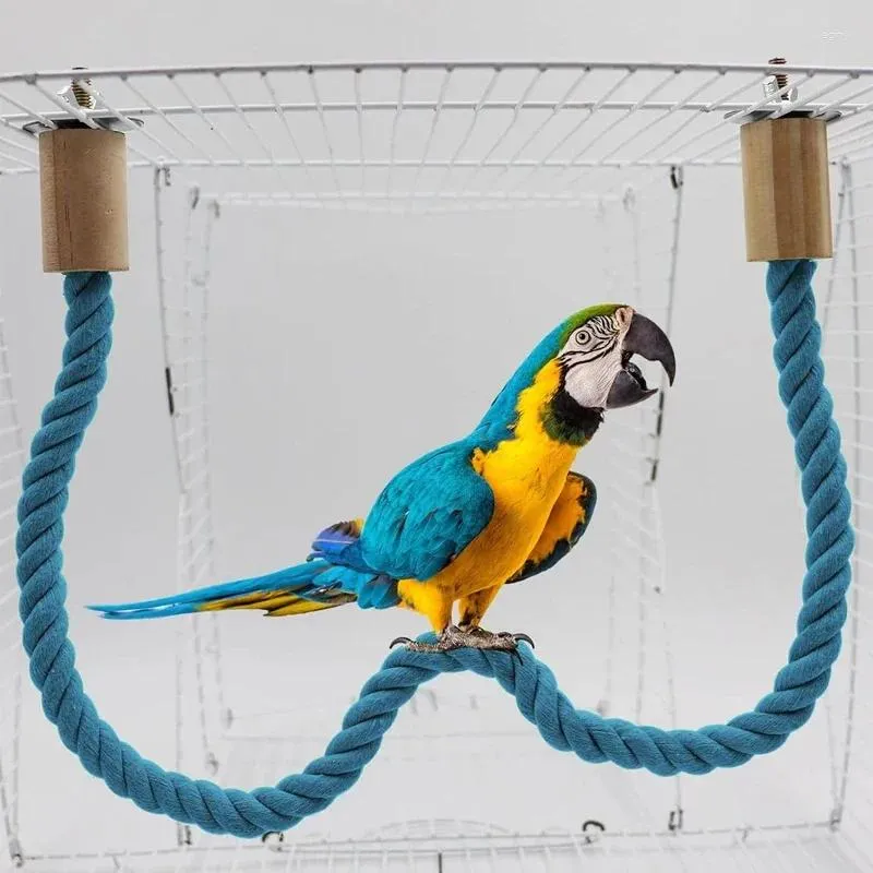 Other Bird Supplies Parrot Training Toy Cage Cotton Rope Grinding Bendable Pet Standing Stick Exercise Perches For Budgies Parakeet