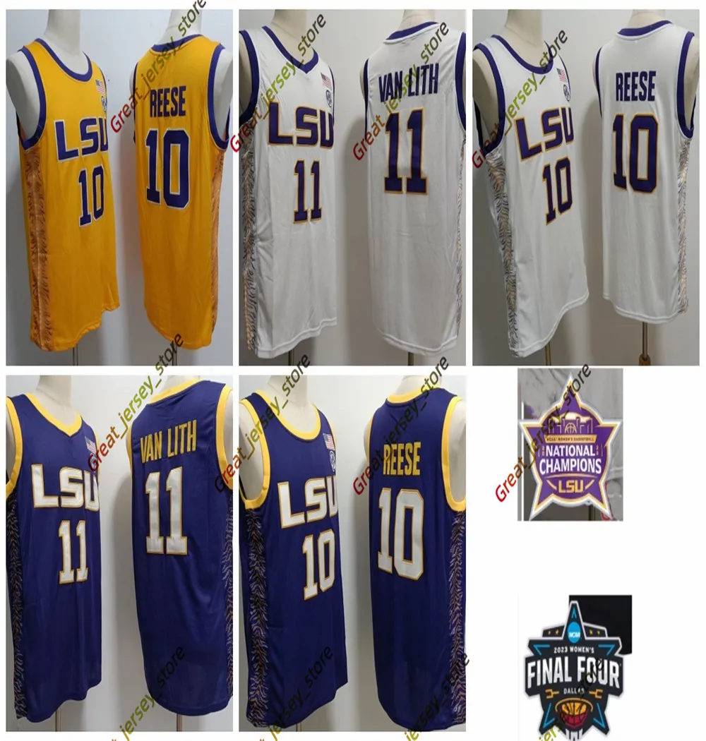 10 Angel Reese LSU Tigers Basketball Jerseys Mens Mens Womens Stitched Hailey 11 Van Lith LSU Jersey 2023 Чемпионат