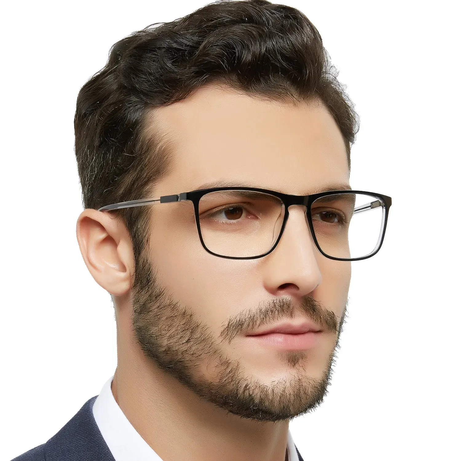 Mare Azzuro Herren -Lesebrille Square Anti Blue Light Brille Rahmen Männer Vergrößerung Sonnenbrille Stilvolle Sonne Leser 1 1,5 2 240416