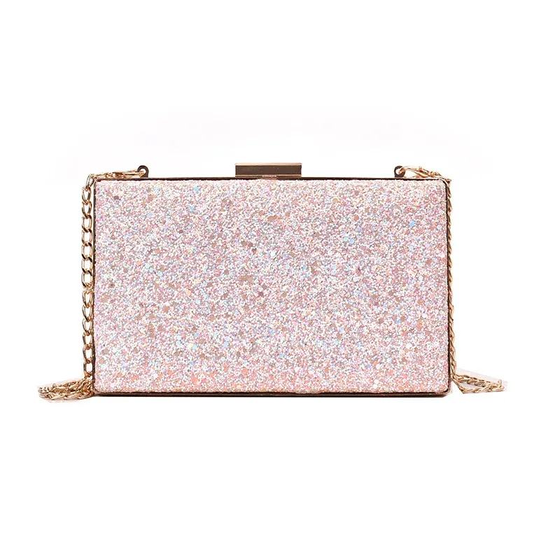 Sacchetti rosa scintillio clutch clutch sacca femmina frizioni hardsurface con sequestro di spalle da sposa borse da sposa