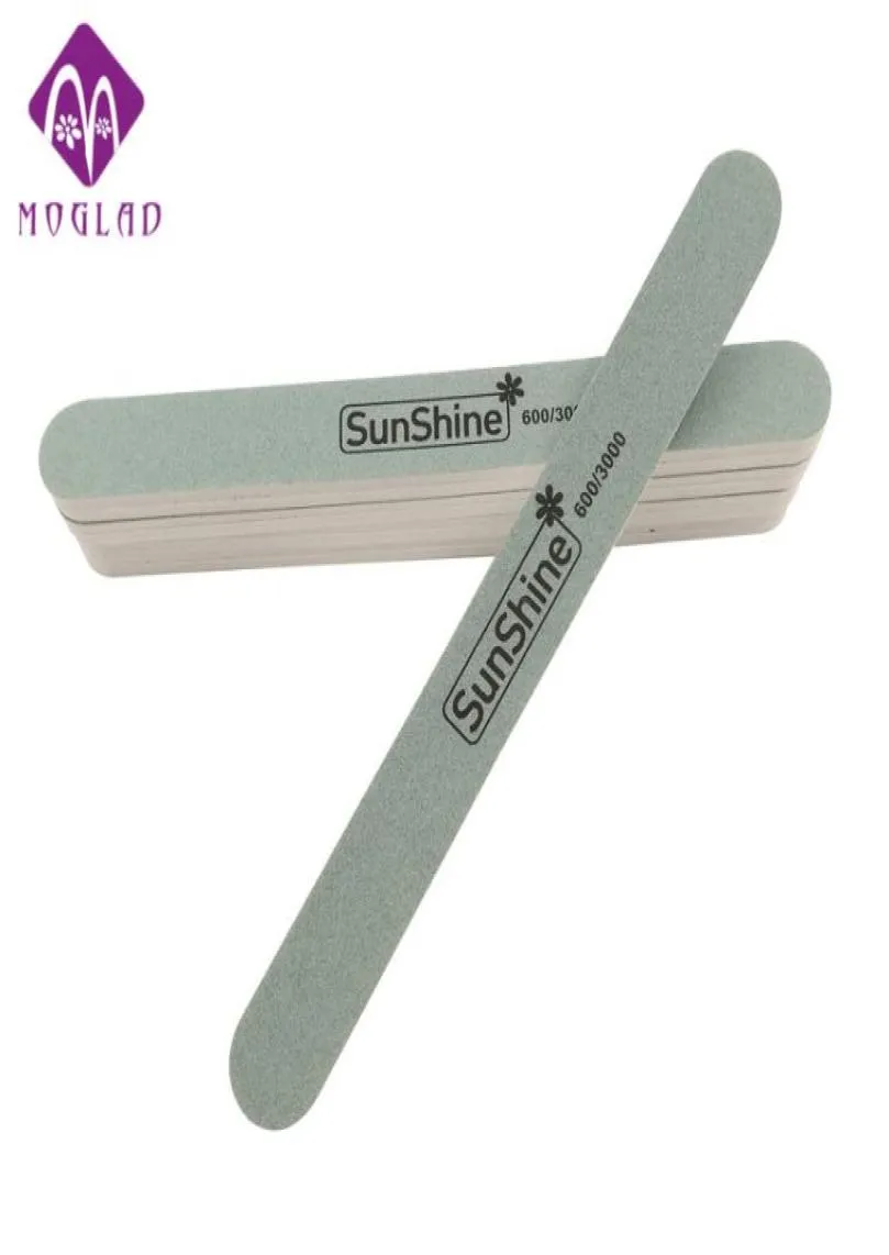 Whole 5pcslot sunshine spone sanding nail file salon sandpaper nail buffer file Slim Crescent Grit 6003000 for nail polish2502474