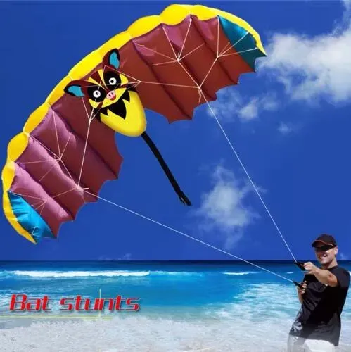 Accessoires 1,4m Soft Bat Design Kites Dual Line Stunt Sport Parafoil Drachen mit Flying Tool Set Outdoor Sports zum Spaß