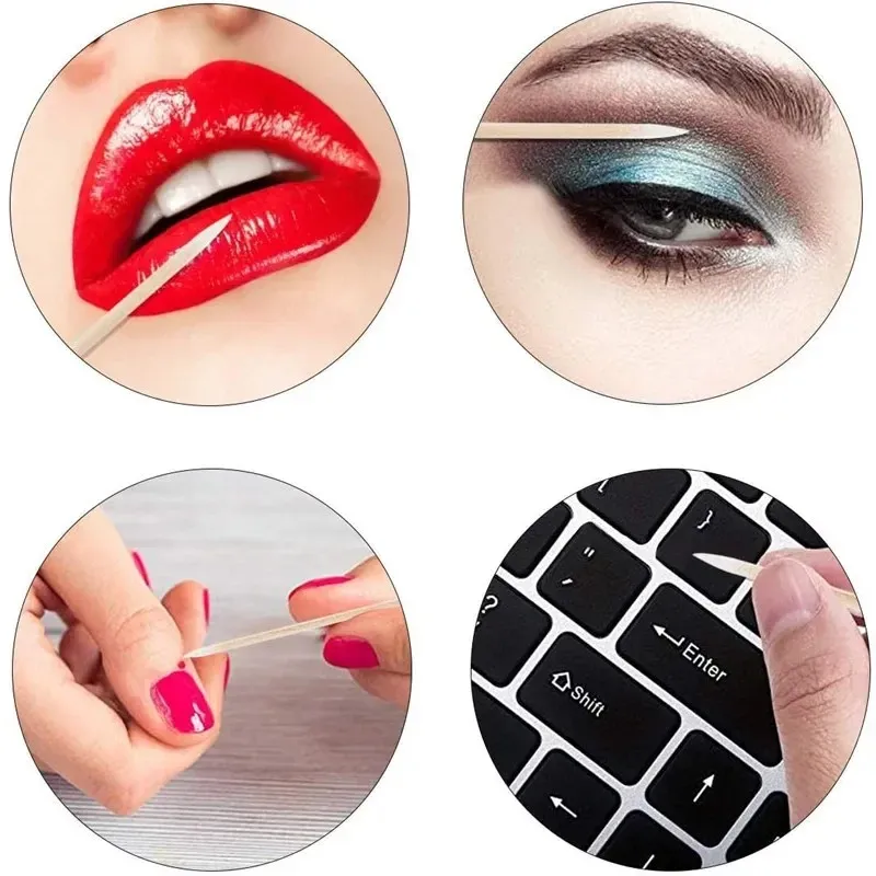 2024 nagels houten katoenen wattenstaafje schone stokken knoppen tip houten katoenen kop manicure detailcorrector nagellak remover kunst gereedschap zeker,