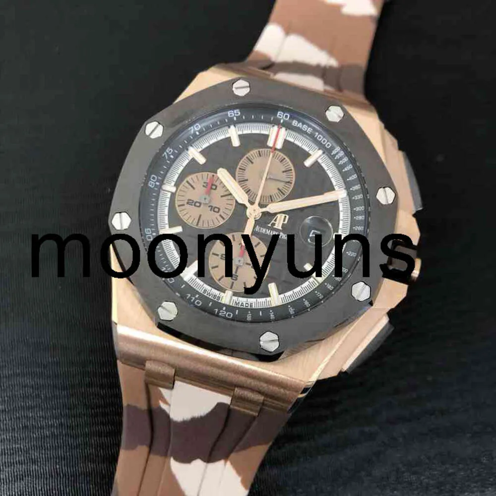 PIQUET AUDEMAR LUXURY MENS MECHANICAL WATTH ROYA1 0AK OFFSHORE ROSE GOLD 26401RO A087CA。 01 Swiss ESブランド腕時計高品質