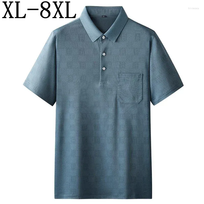 Polos maschile 8xl 7xl 6xl Summer Top Grade Magliette traspirabili per uomo Shirt da uomo a maniche corte a maniche corte con magliette allentate